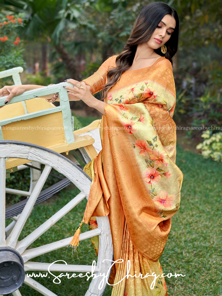 LT Saree Radhika Vol 2 Chiffon Flower Printed Stylish Designer Casual